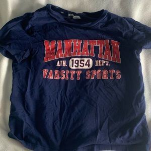 Manhattan varsity sports crop top
